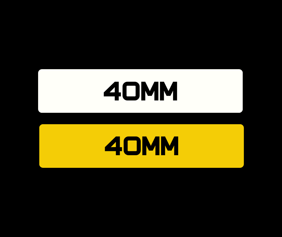 40mm metro style registration plates
