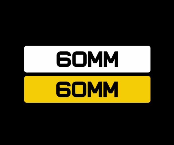 60mm metro font number plates