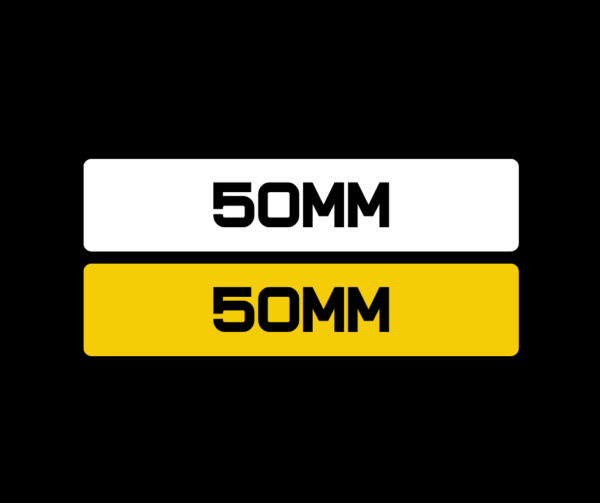 50mm metro style registration plates